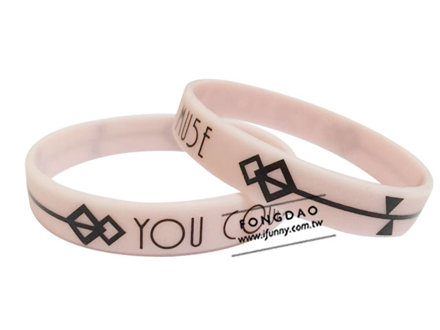 粉色系夜光印刷手環