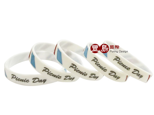 保時捷凹下填色矽膠手環